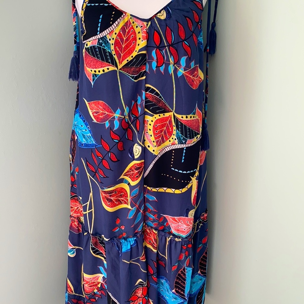 Finn & Grace Blue floral tassel spaghetti strap Dress - Picture 2 of 4